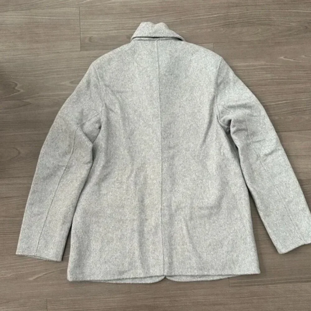 NWOT Abercrombie & Fitch • Light Gray Double Cloth Wool Blend Blazer Coat - Picture 3 of 3